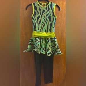 Green and Black Dance Costume